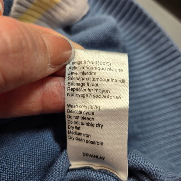 🐊 Lacoste Blue V-Neck Button Cardigan | Size 38 (Small) - Picture 11 of 16